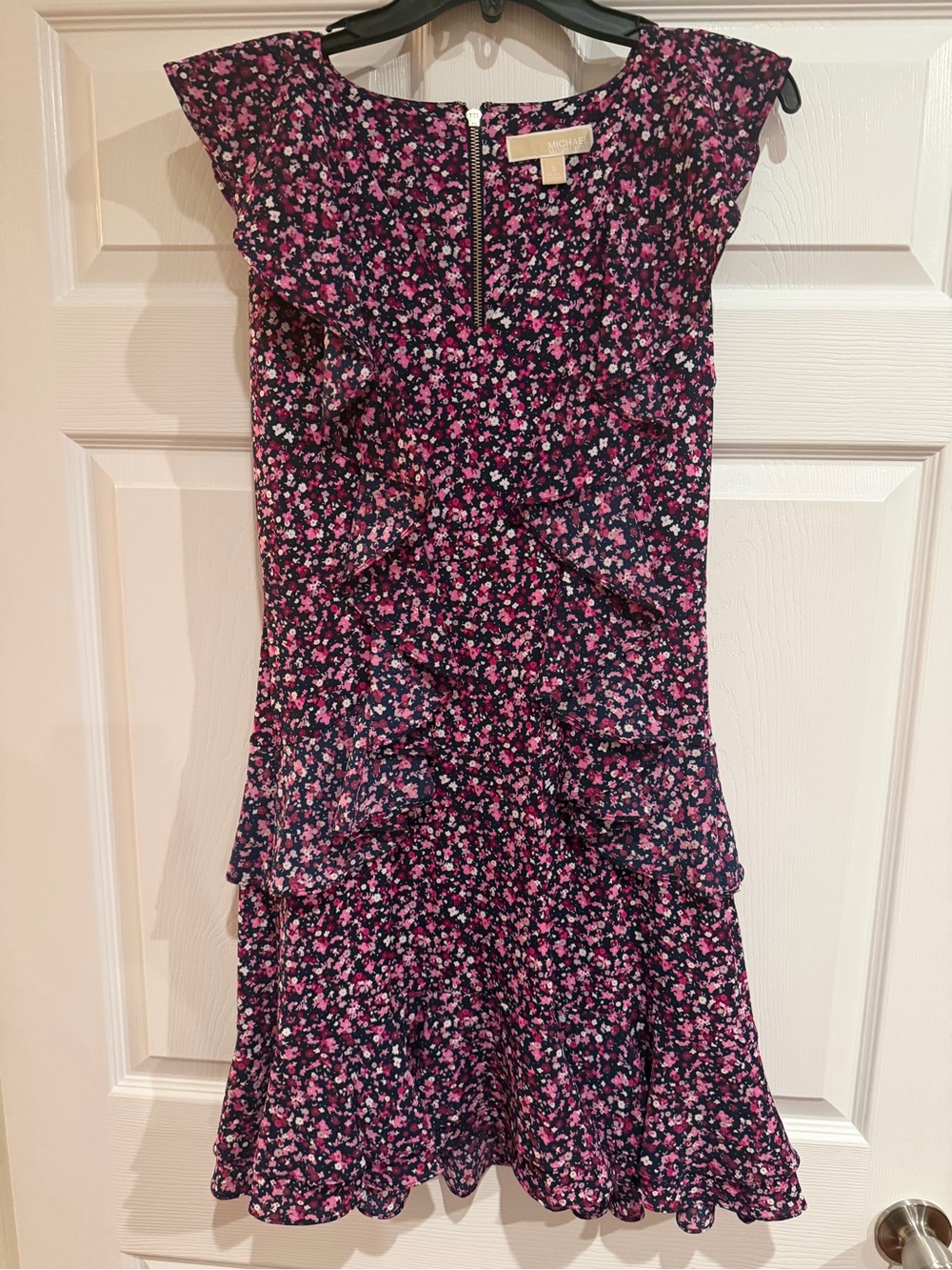 Michael Kors Navy Dress with Pink Floral Print